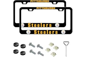 MTNYY License Plate Frame,2 Pack Universal Metal License Plate Frames Adding Style to Your Vehicle,Novelty Gift for Your Loved Ones. (Black-ST)