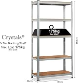 Crystals Denny Shop Heavy Duty 5 Tier Racking Shelf 180x90x40cm view 3
