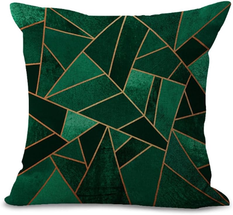 Cushion Cover Geometric Mosaic Graphics Series Triangle Rectangle Hexagonal Pink Green Gray Dark Blue Home Shop Bar Club Car Cat Bed Decor Cotton Cushion Cover 18x18 inch/ 45x45cm) MY-G1027-01 (#09)
