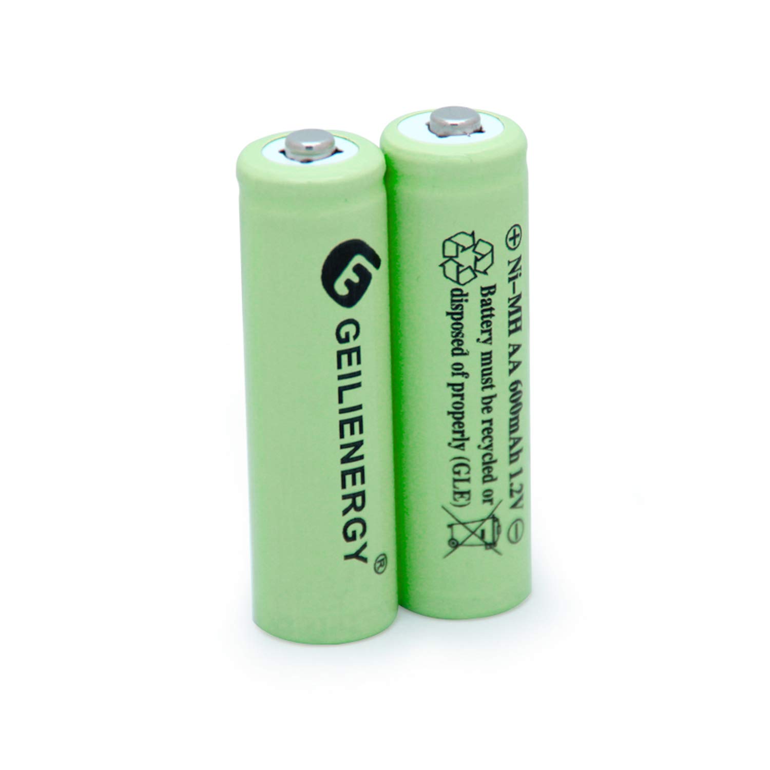 AA Solar Light Batteries NIMH 600mAh 1.2V Double A Rechargeable for Garden Lawn Landscaping Solar Lights Remotes Mice(12Pcs)