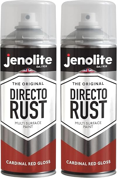 Jenolite Directorust Gloss Spray Paint Cardinal Red 2x400ml Direct To Rust