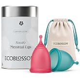 Ecoblossom Menstrual Cups, Period Cup for Women, Menstrual Disc Alternative | (Small &amp; Large Cups) Medical-Grade Silicone, Comfortable Fit, Reliable 12-Hour Leak-Free Protection
