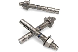 HROMIGRY 5/8" x 5" Concrete Anchors (12 Pack) 5/8 inch Wedge Anchors Bolts Stainless Steel