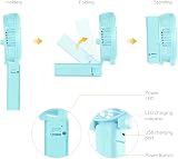 EasyAcc Handheld USB Fan 6 Blades 3 Speeds 180° Foldable Battery view 3