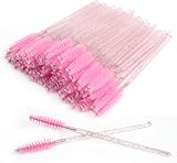 SWKJ 60 Pcs Disposable Eyelash Brushes Spoolies Mascara Wands Castor Oil