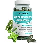 Bad Breath Capsules with Chlorophyll, Body Deodorizing Supplement, Chlorophyll Capsules, Internal Deodorant Supplement for Men & Women, Natural Odor Control for Bad Breath & Gut Health, 60 Count(1PC)