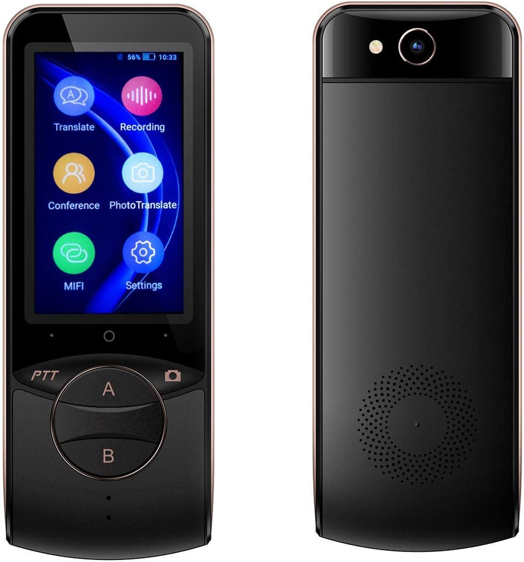 FastDict Smart Voice Language Translator Device, 75 Languages Real-Time Translation, Image Recognition & Translating, Remote International Conference for Business Travel Learning (Black)