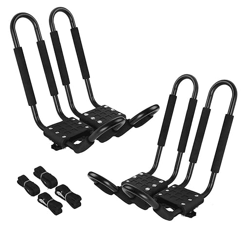 Kayak Roof Rack Pairs J-Bar Carrier Holder for Canoe, SUV, Cars