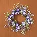 Purple Morning Glory And Berries 20 Inch Round Twig Wreath, Purple