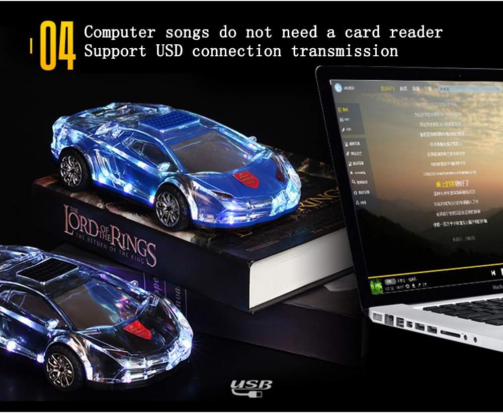 Amazon ナイトライト Bluetoothスピーカー ポータブル Ledカラフルライト 重低音強化fmオーディオ 内蔵マイク付き Usb Sd Tf対応 おしゃれなスポーツカースタイリング ブルー 078 436 Flabey パソコン 周辺機器 通販