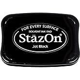 Tsukineko SZ000031 Full-Size StazOn Multi-Surface Inkpad, Jet Black | Adheres to all non-porous surfaces