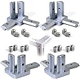 boeray 3-Way End Corner Bracket Connector with Mounting Screws for Aluminum Extrusion Profile 2020 Series Pack of 4