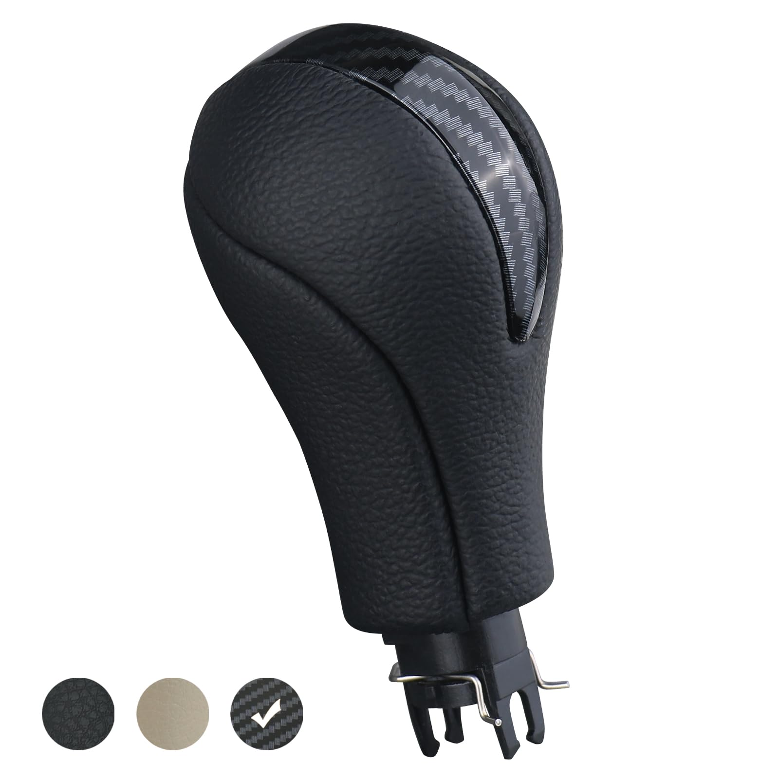 Photo 1 of APPERFiT Gear Shift Knob for Automatic Transmission Gear Shifter 34910-JK03A 34910-1LA6C Compatible with Infiniti EX35 FX35 FX50 G25 G35 G37 Q60 QX50 QX56 QX70 Black & Carbon Fiber