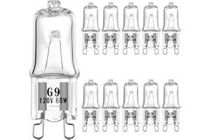 YBEK G9 Halogen Bulb 120V 60W T4 Type 2 Pin Base Light Bulb Replacement Dimmable Warm White (10 Pack)
