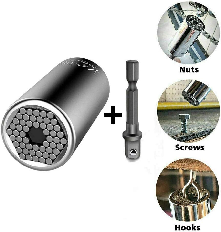 Universal Steel Socket Wrench Socket Adaptors Ratchets Power Drill Screw Bits Spanner Repair Hand Toolbox Taking Shape Various of Hooks Wing Square Hex Rusted Nuts Home Maintenance Manufacturing