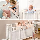 Vicloon Cot Bumper 2Pcs Breathable Mesh Crib Rail Cover Grey 340x30cm view 7