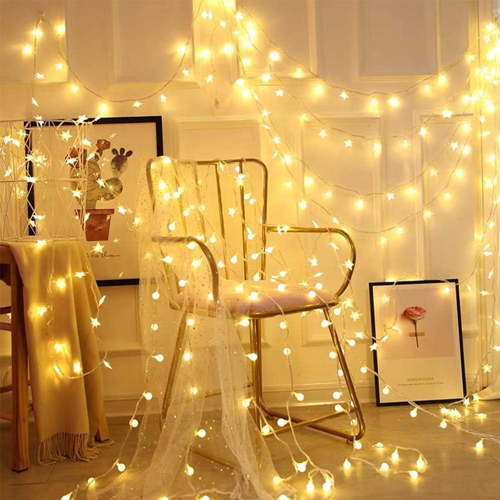Litake Mini Bulb String Lights, Warm White Ball Fairy Lights, Waterproof Decorative Starry Lights for Bedroom Patio Parties (Mini Bulb USB Warm White)