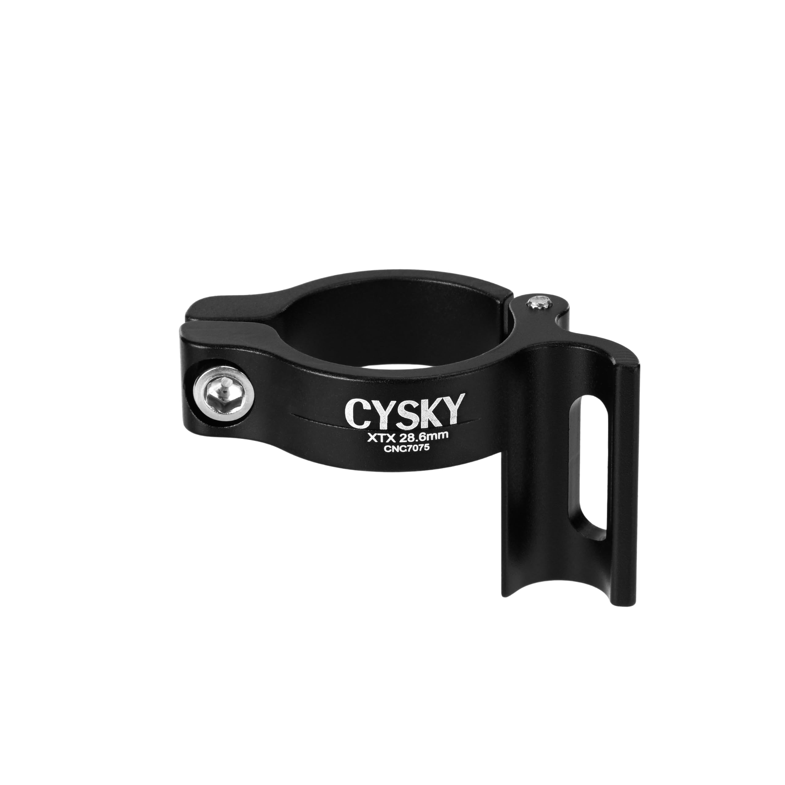 CYSKY Bike Front Derailleur Clamp 28.6mm, Adjustable Braze On Front Derailleur Adapter Compatible with Shimano Sram for MTB Mountain Bike Road Bicycle (Black)