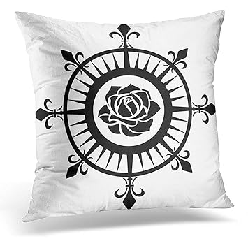 Amazoncom Throw Pillow Covers Blue Fishing Compass Rose