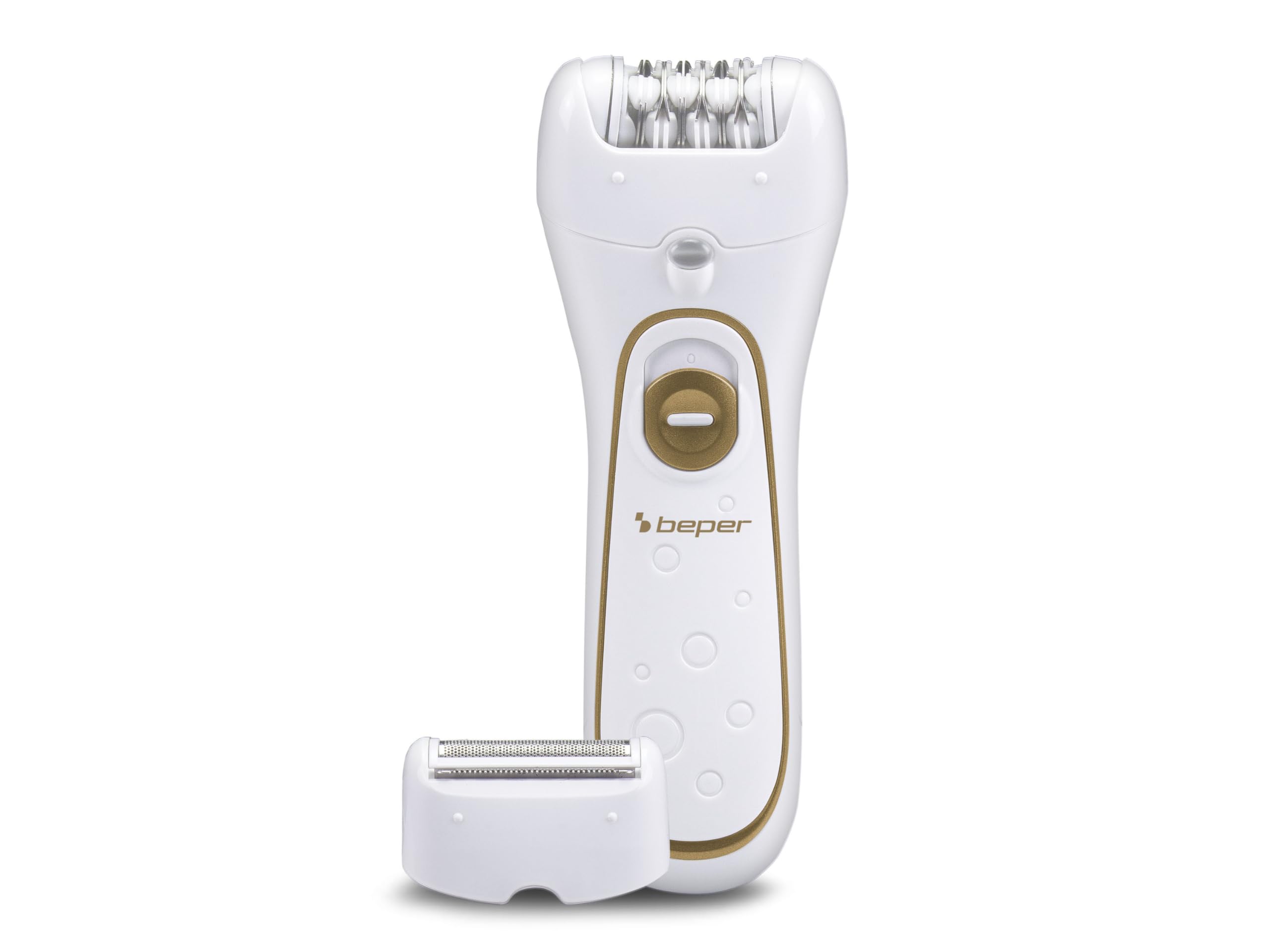 BEPER 3BEPI001-2in1 Epilator, Corded or Rechargeable Operation, Plug&Play, Two Heads, Two Speeds, Shaver and Silk-épil, Fast Depilation, Light, Case and Brush Included, 40 Min. Autonomy