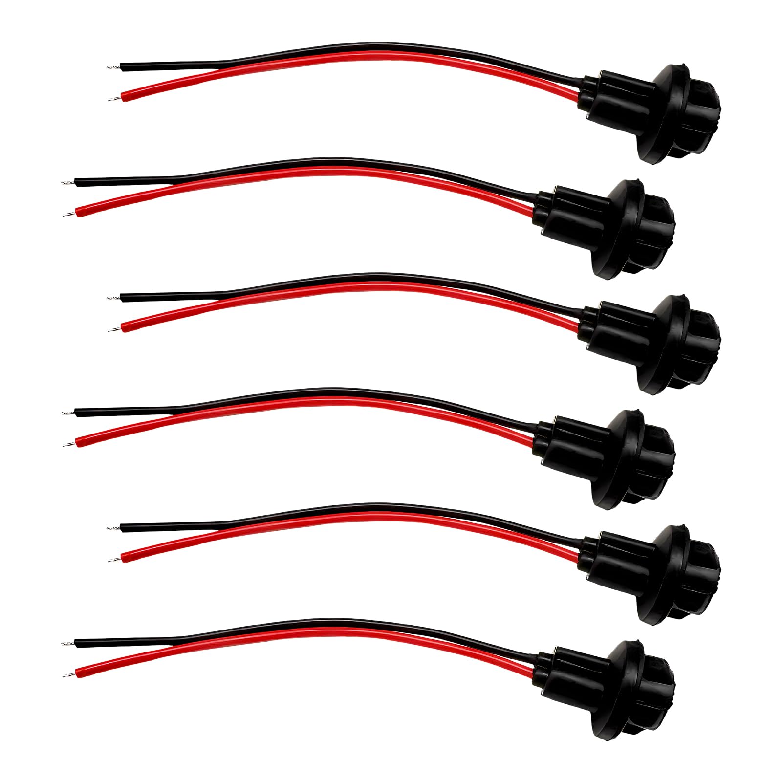 Photo 1 of DXNQ 6PCS T10 Extension Harness Plug Connector, Car Instrument 194 Bulb Socket Base with 4.33" Wire Harness, Tail Light Socket Pre-Wired Rubber Lamp Holder for 168 175 194 W5W Bulb