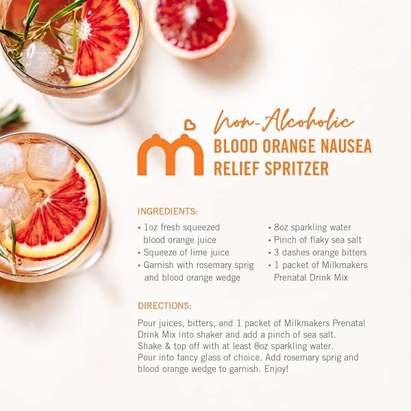 MUNCHKIN® MILKMAKERS® PRENATAL DRINK MIX FOR MORNING SICKNESS & NAUSEA RELIEF + IMMUNE SUPPORT, BLOOD ORANGE, 14 COUNT