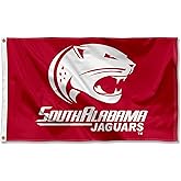 South Alabama Jaguars Red Background Large Grommet Banner Flag