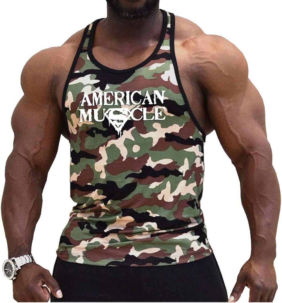 Crazee Wear Fitted Camo Bodybuilder Tank Top With Stealth Design