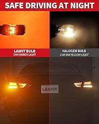 LASFIT T3 7443 7440 LED Bulb Amber for Toyota Camry