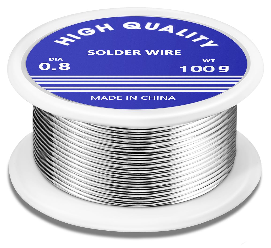 Solder Wire,0.8mm Soldering Wire Lead Free Sn99.3 Cu0.7 with Rosin Core for Electronic Electrical Soldering Components Repair and DIY. (100, Grams)
