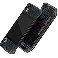 eXtremeRate Clear Slate Black Custom Faceplate Back Plate Shell for Steam Deck LCD, Handheld Console Replacement Housing Case, DIY Full Set Shell Buttons for Steam Deck Console - Console NOT Included
