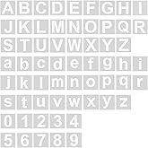 AIEX 62pcs Letter Number Stencils, 2 Inch Washable Reusable Plastic Letter Number Template Letters Craft Stencils for Art Dra
