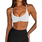 LASLULU Womens Sports Bra Sexy Spaghetti Strap Backless Bra Workout Gym Yoga Bras Tops Padded Sport Bras