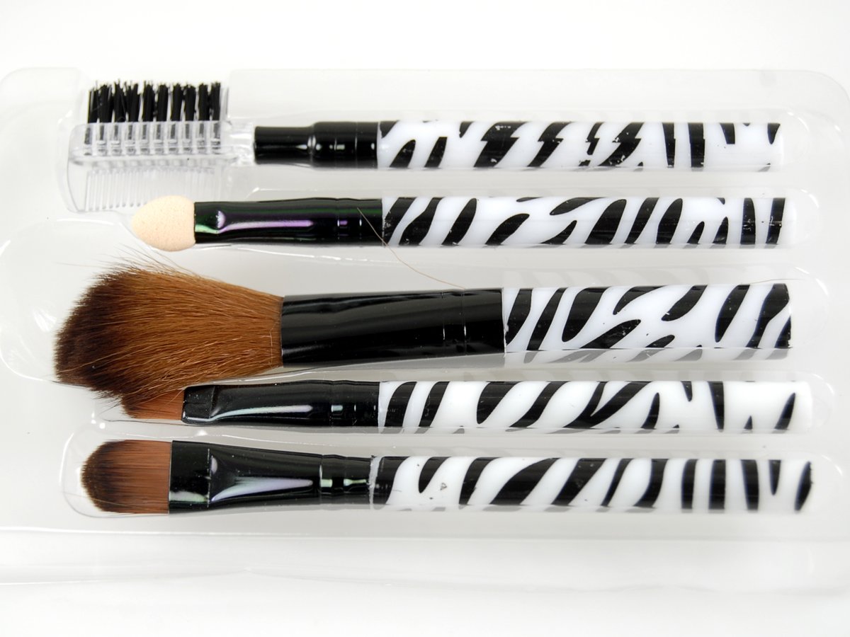Profusion 5pc Make up Brush Set "White Zebra" Design Distinguished Make-up Brush