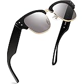 FEISEDY Semi-Rimless Sunglasses for Men Women Classic Sun Glasses Retro Metal Frame Shades UV400 Protection B0185