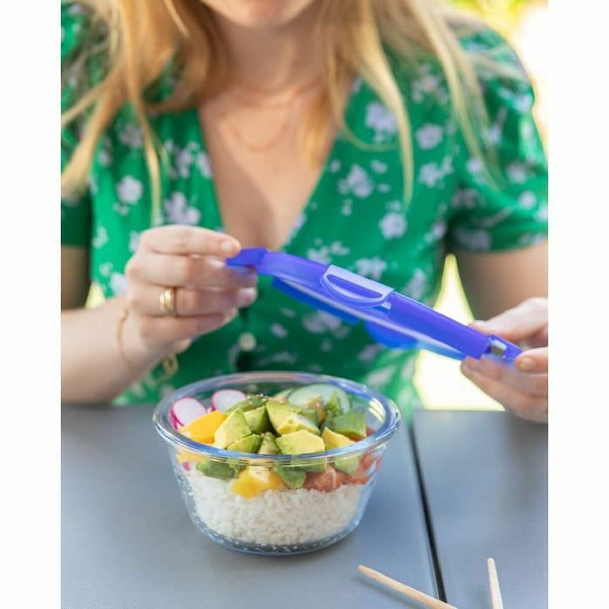 Pyrex Cook & Go Lunchbox, 3 Stück, gleiches Fassungsvermögen (3 x 0,7 l, rund) 4
