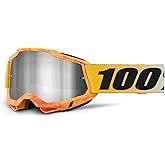 100% Accuri 2 Goggles - Eyewear for Motocross & Mountain Biking - Goggles for Dirt Bikes, Motorcycles & Bike Sports - Razza, Silver Mirror Lens