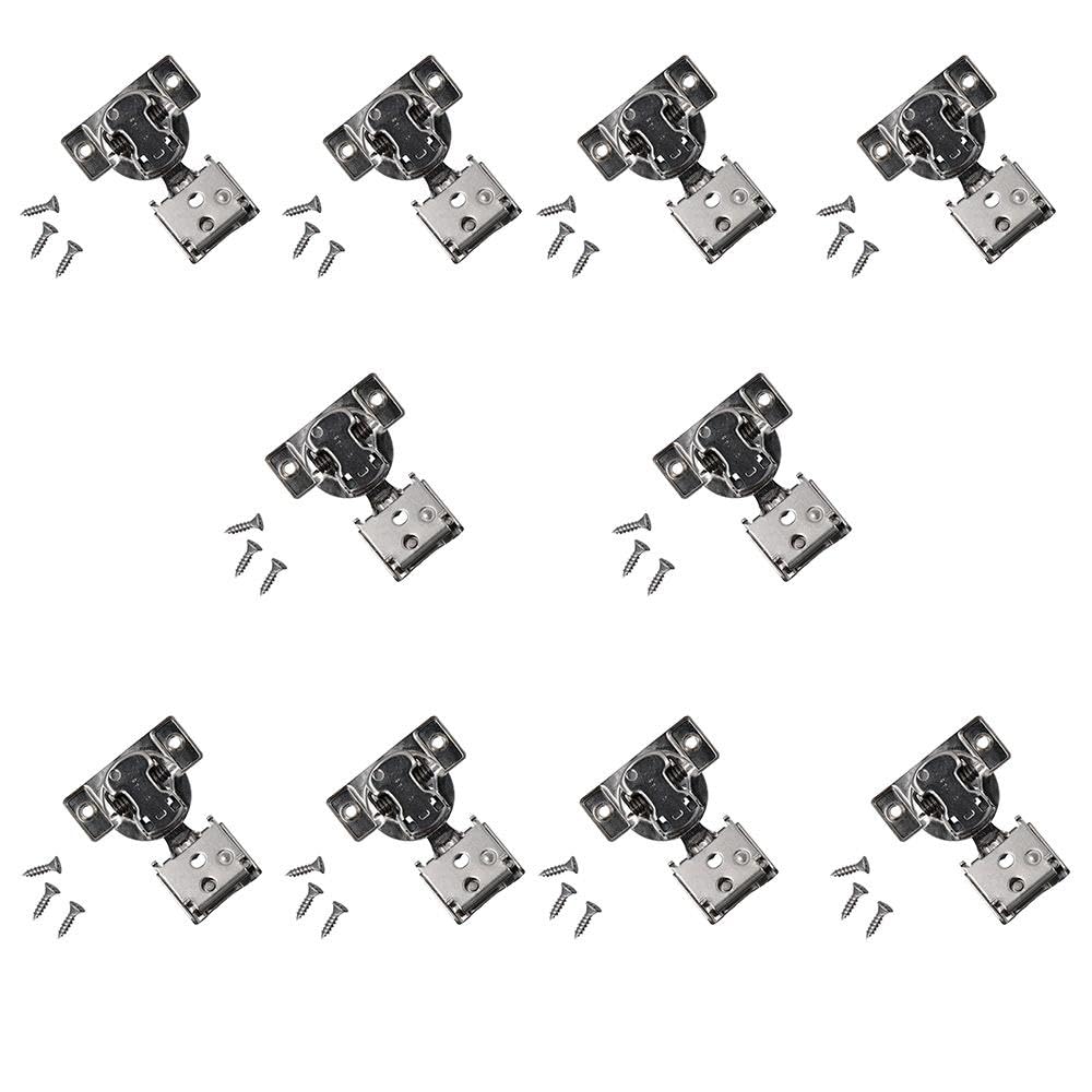 Upluckey 1/2 inch Cabinet Hinges Nickel Plated Self Closing Kitchen Cabinet Hinges Concealed with Built-in Soft Close Hinges Damper