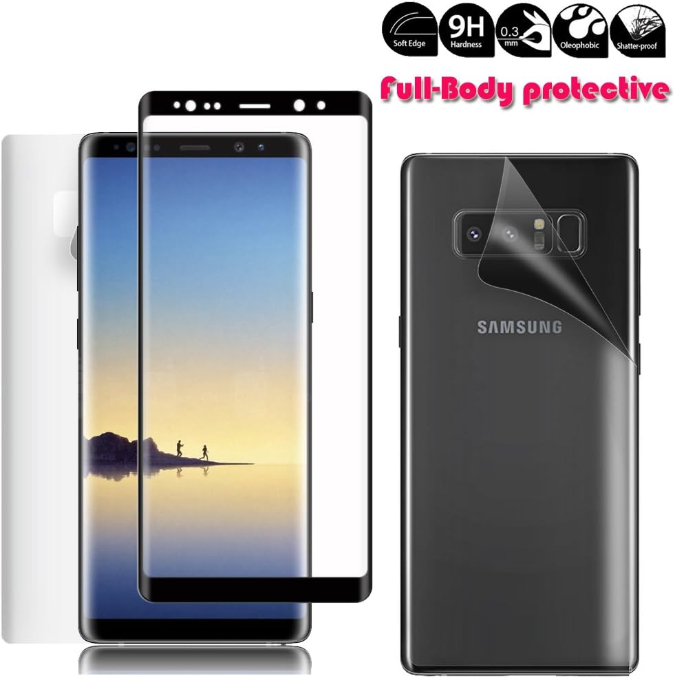 For Samsung Galaxy Note 8 Glass Screen Protector + Back Body Protector skin Wrap Cover