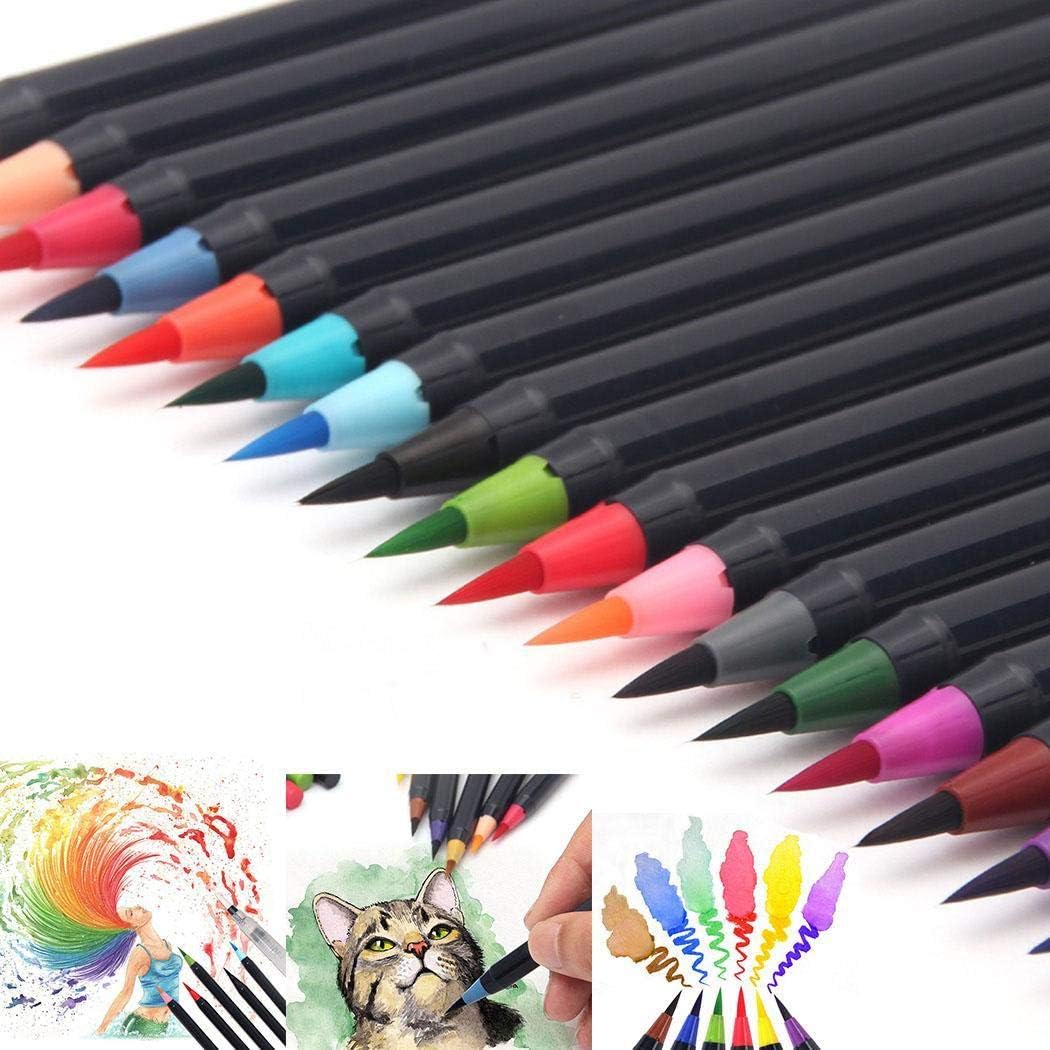 Aimado 1PC Soft Tip Painting Brush Refillable Watercolor Marker Calligraphy Permanent Marker