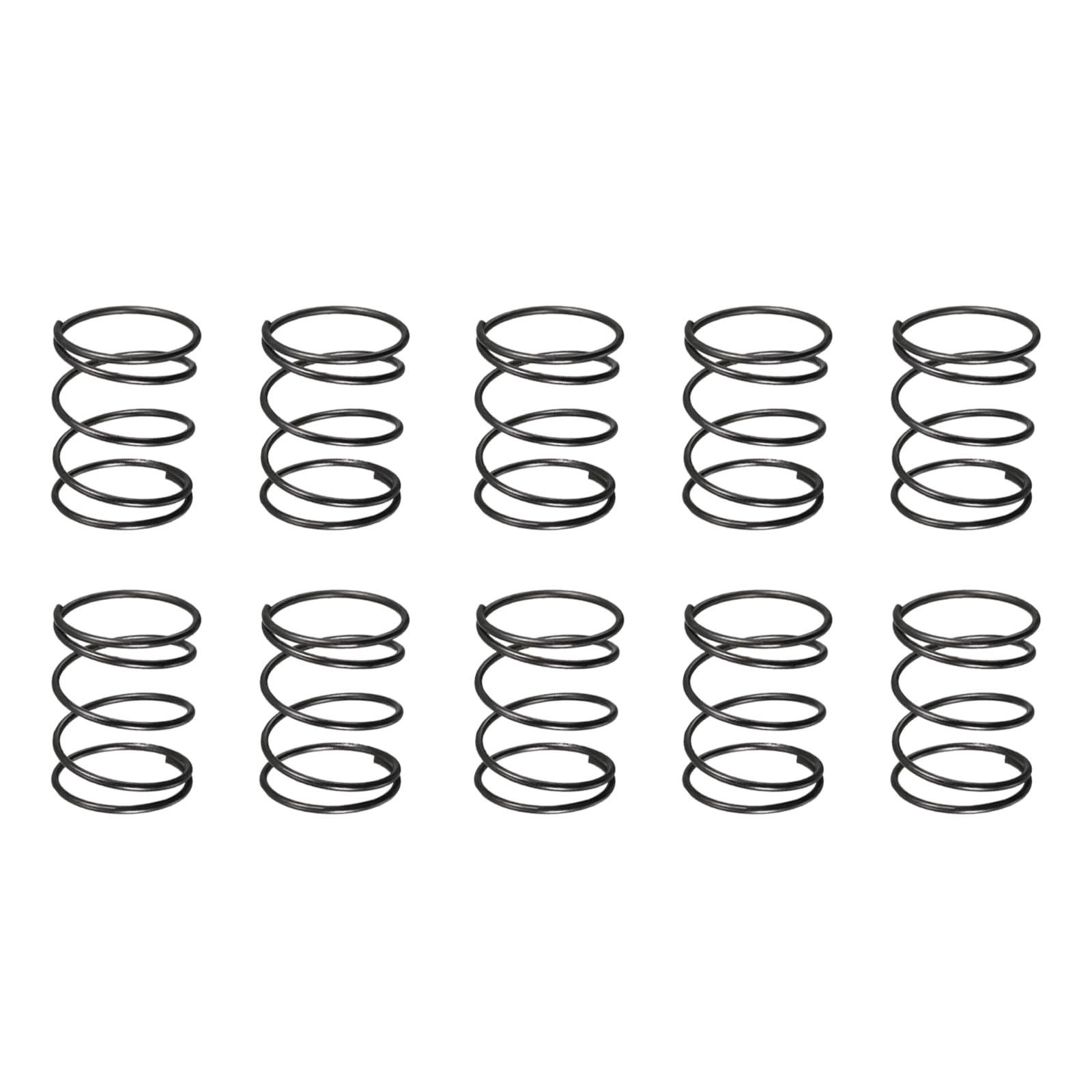 DTGN 1.2x18x45mm(DxODxL) Compression Spring - 10Pack - Good for Machinery - Spring Steel Extension Spring - Black