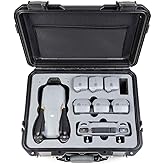 INNVO Drone Case for DJI Air 3S / 3 Fly More Combo Waterproof Hard Shell Shockproof with Strap & Mesh Pocket for Accessories Custom-Foam Solt fits Drone Controller Batteries and Charger 14.2x6.3x11.4