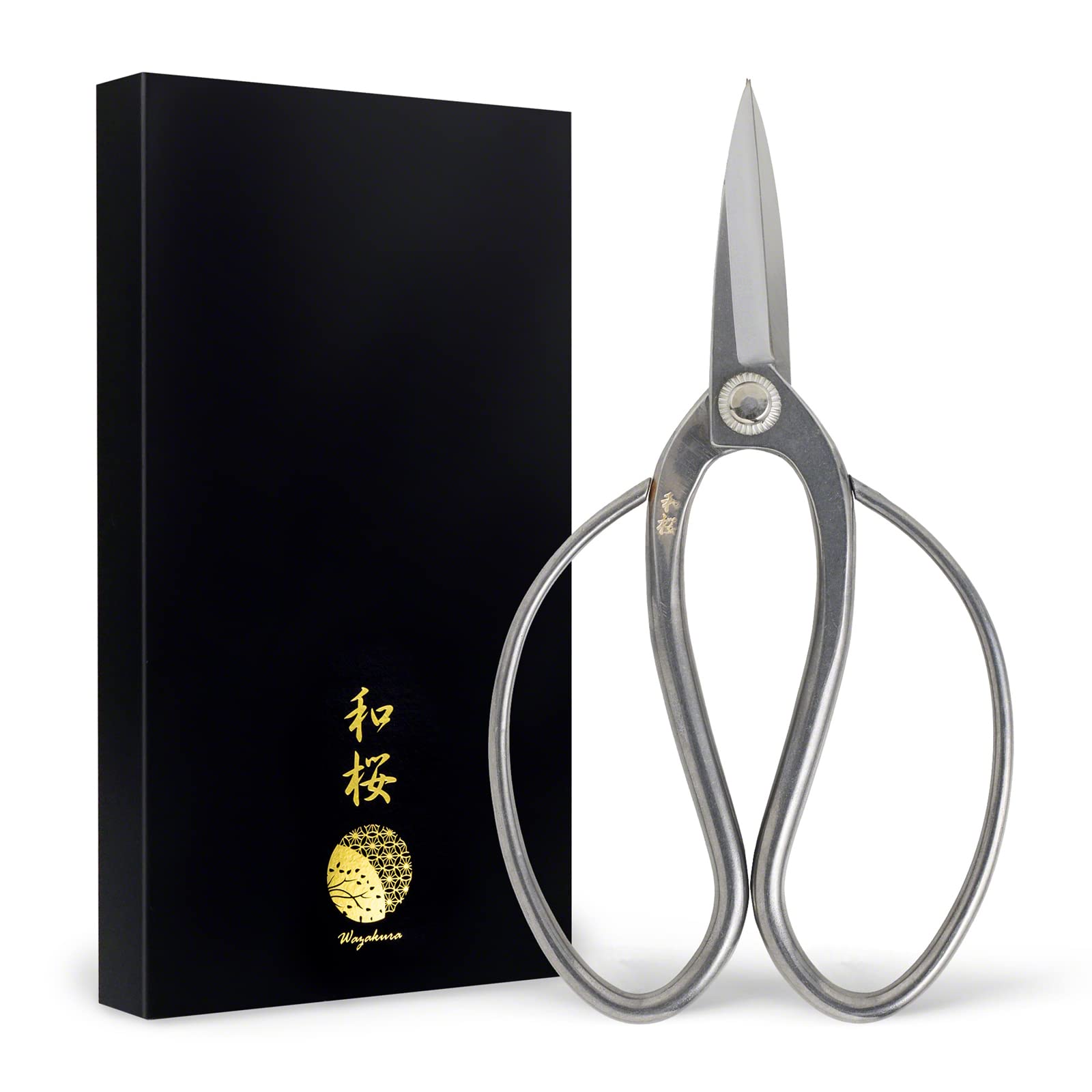 Wazakura Yasugi Stainless Steel Made in Japan Traditional Bonsai Scissors 7 inches (180 mm), Pruning Shears - Japanese Gardening Tools - Yasugi Stainless Steel Traditional