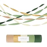 AOBKIAT Wedding Party Decorations,5 Rolls Olive Green Brown Crepe Paper Streamers for Wedding,Bachelorette,Birthday,Bridal/Ba