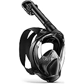 Zenoplige Full Face Snorkel Mask Adults,Dry-Top Snorkeling Gear with Camera Mount,Foldable 180-Degree Panoramic Scuba Mask for Snorkeling Diving Swimming Travel,Snorkel Mask Anti-Fog & Anti-Leak