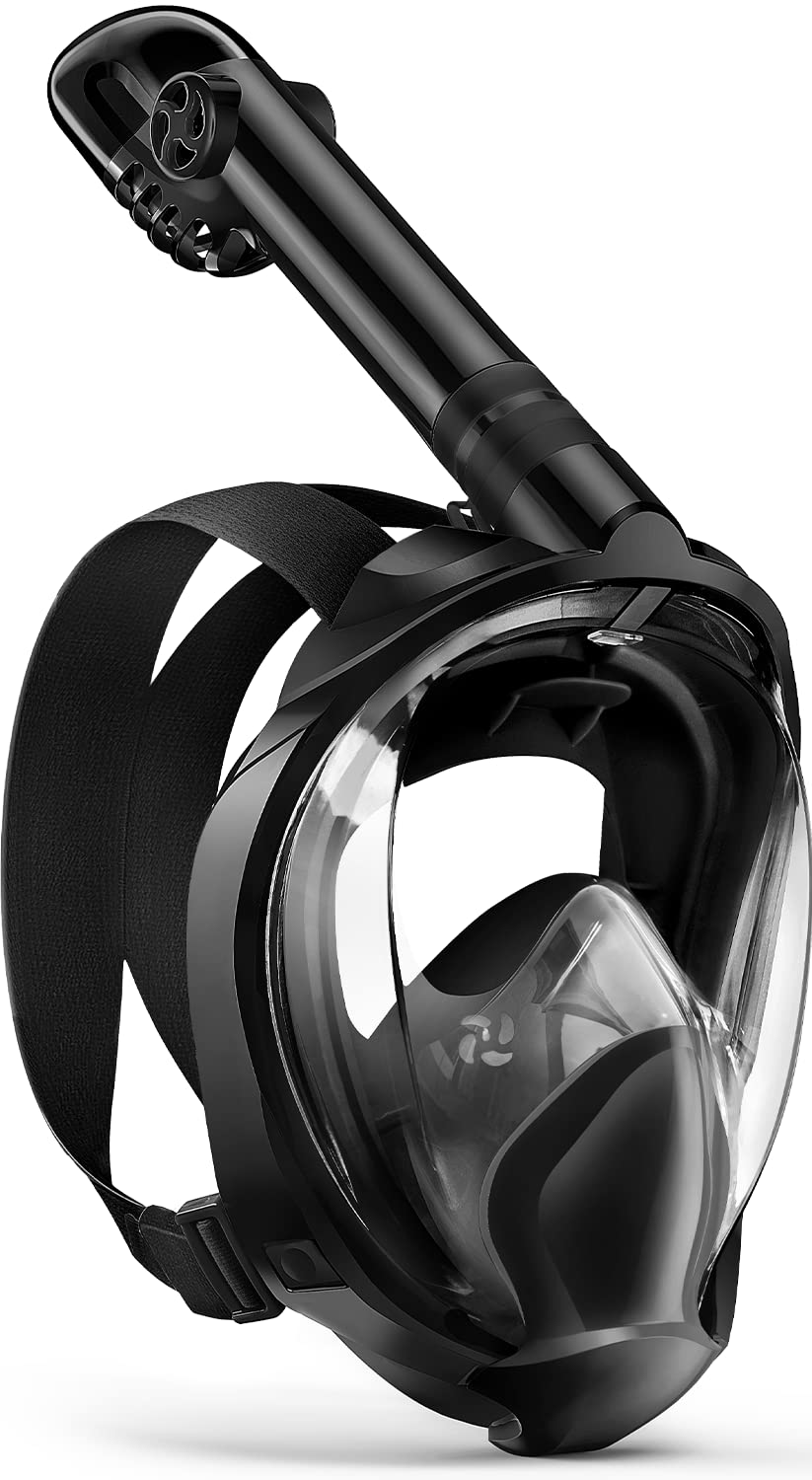 Full Face Snorkel Mask Adults,Dry-Top Snorkeling Gear with Camera Mount ...