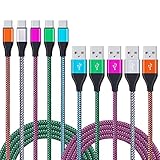 Type C Charger Cable, NonoUV 5-Pack 6ft Braided USB Type C charging cord for Samsung Galaxy S9 Plus S8 S8 Plus Note 8,LG V30 V20 G6 G5,Google Pixel,Moto Z2 Play,Macbook 12