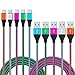 Type C Charger Cable, NonoUV 5-Pack 6ft Braided USB Type C charging cord for Samsung Galaxy S9 Plus S8 S8 Plus Note 8,LG V30 V20 G6 G5,Google Pixel,Moto Z2 Play,Macbook 12