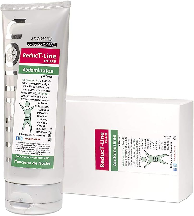 Anti Cellulite Slimming Gel REDUCTLINE Abdominal- Easy Absorption. Cold Sensation, based on Natural Plant Extracts and Algae. Body Firming, Tightening and Toning. Can Apply Before Sports. 200 ml.