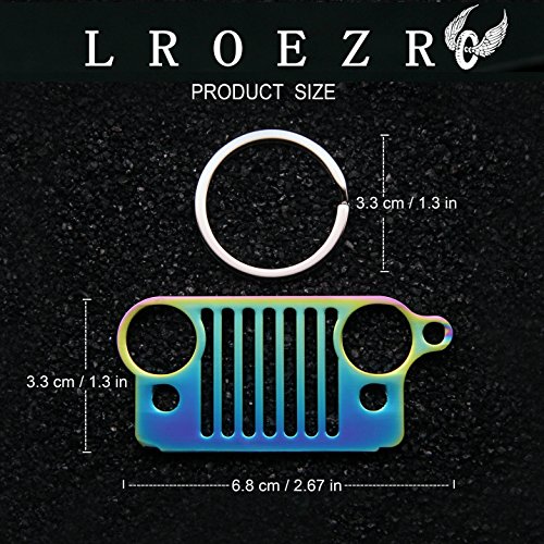 image for LROEZR 3D Font Grill Keychain Chain Key Ring for Jeep Driver Enthusias